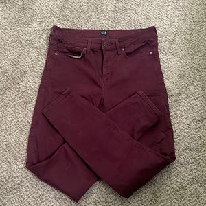 Gap true skinny Jean, 29 regular, dark wine/Burgundy.